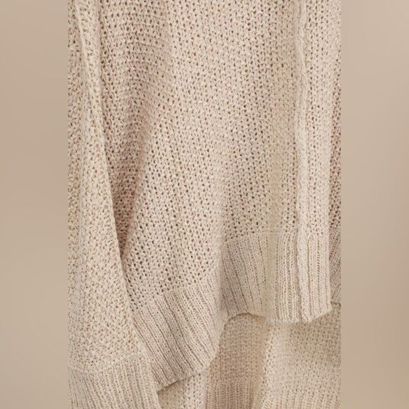 Lulus Write Me a Poem Beige Loose Knit Oversized Beachy Sweater Size Small - Picture 7 of 13